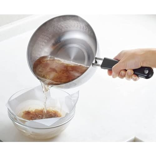 Yoshikawa Yukihira Saucepan, 20cm, Gas and Induction Compatible, Stainless Steel, Made in Japan, Tsubame-Sanjo Style, Double-Sided Spout, Milk Pan, Aj