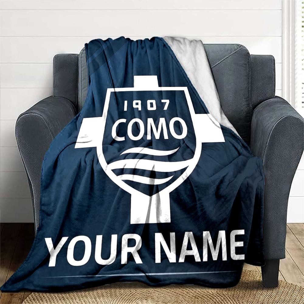1pc Como1907 Blanket with Custom Name, Gift, for Men and Women, Soft Blanket, Good for Sofa Bed Couch Travel, Lightweight Flannel Blanket
