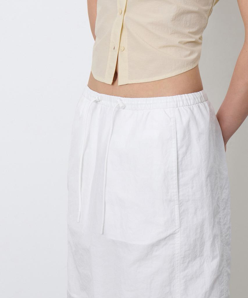 Musinsa Standard Woman Women'S Nylon Elastic Long Skirt [White]