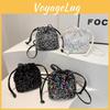 Trendy Sequin Drawstring Bucket Bag For Women In Colorful Stylish Design