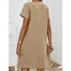 YYFS Moda damska Letnia wiosna Krótki rękaw O-Neck Luźna talia Casual Sukienki