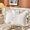 100% Cotton Ruffle Pillow Cover Soft Cotton Ruffle Pillowcase Rustic Boho Farmhouse Modern Home Decor for Bed Sofa Living Room