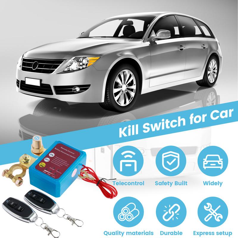 Car Kill Switch 12V 240A Remote Battery Disconnect Switch Automatic Car Battery Shut Off Switch Anti Theft Remote Control Switch