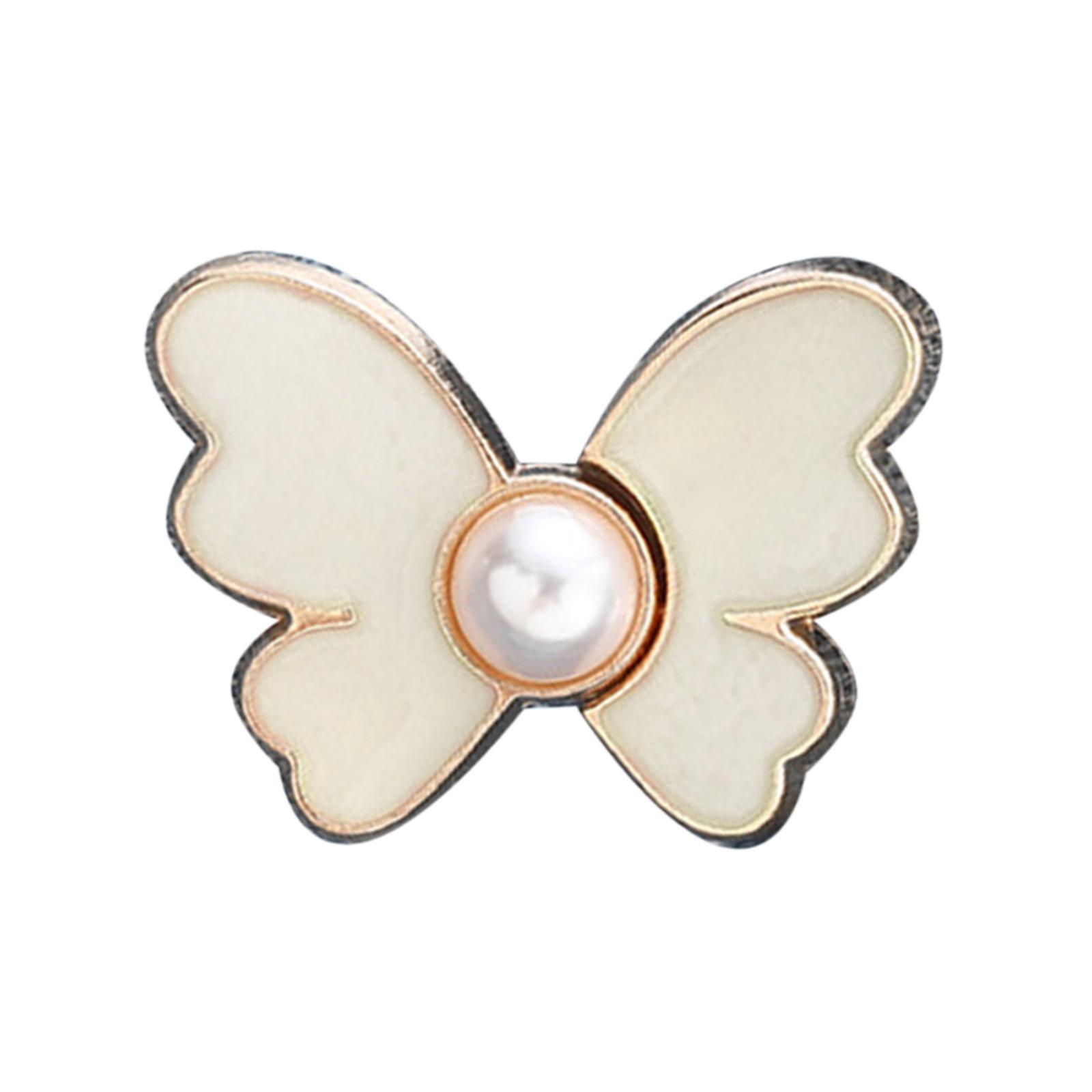 

Detachable Metal Buttons Cute Butterfly Snap Fastener Pants Pin Adjustable Button Sewing-Free Buckles for Jeans Cloth бежевий