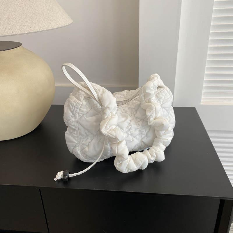 Сумка-облако, сумка-плиссе-пузырь, новая мягкая модная сумка-мессенджер 2025 года, нейлоновая портативная сумка-багет на плечо, тренд