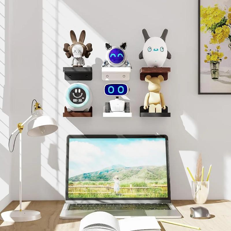 4 Stück/Set Kleine schwebende Regale für die Wand Holzregal Ausstellungsleisten Raumdekor Mini mit 2 Arten der Montage