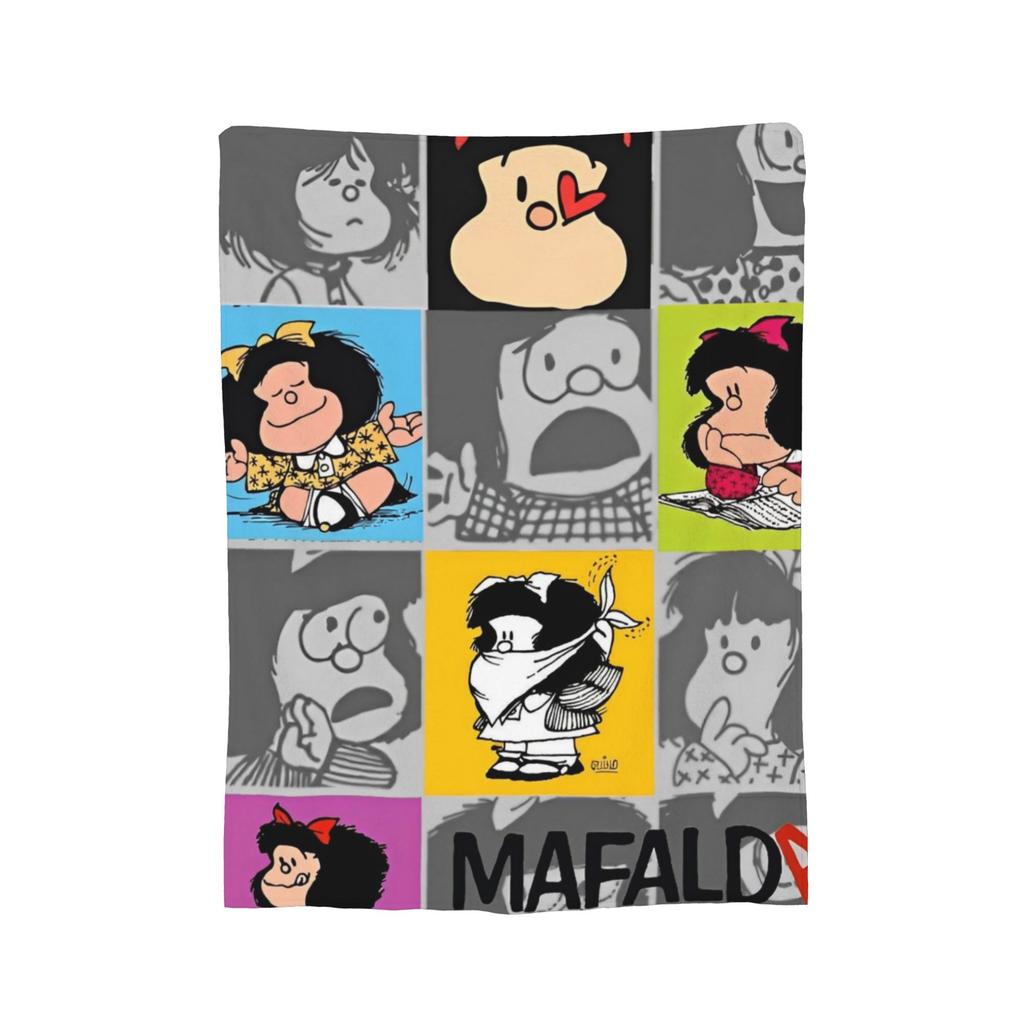 Mafaldas  Collage Flannel Blanket Cute Kawaii Fashion Throw Blanket for Bed Sofa Couch 150*125cm Bedspreads,