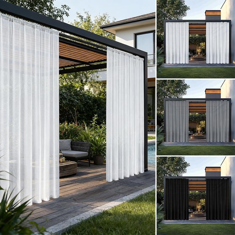 Wasserdichter Außenvorhang Fensterrollo Stoff Sonnenschutzvorhänge Vorhang für Zuhause Transparent Gardinen für Gartenfenster