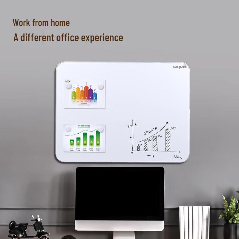 Deli 90x60cm Magnetic Wall Whiteboard with Narrow Frame