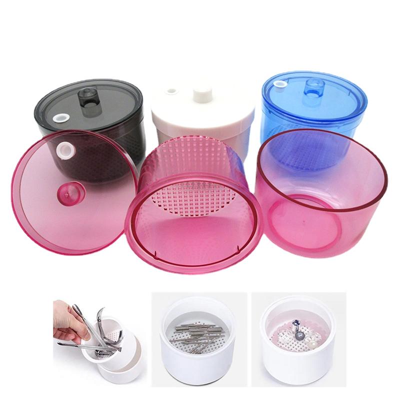 Nail Art Drill Bits Grinding Head Sterilizer Disinfection Box Nail Tool Cleaning Box Manicure Storage Case Clipper Accessories