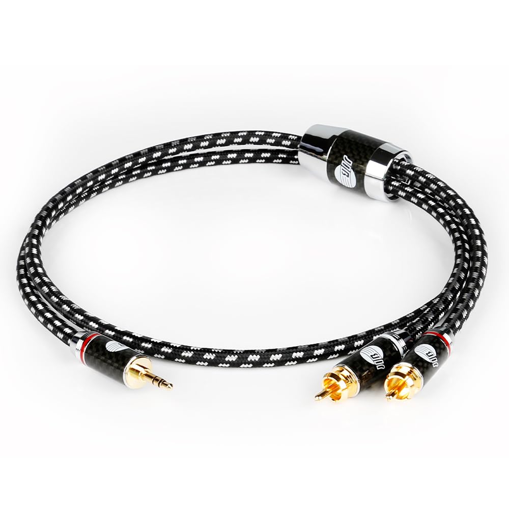 

JIB на 2RCA Аудіо Стерео Міні Штекер Тато на 2RCA Міцний Сумісний з 1м Hi-Fi 3.5мм Кабелем, 3.5мм Тато, Конструкція, Смартфони, ПК, Телевізори, Автомобілі,