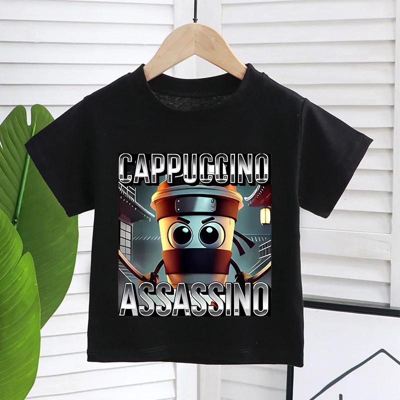 Italský Brainrot Vtipná Dětská Trička Dítě Tralalero Tralalas Tung TungTung Sahur Bombardiro Krokodýl Brr Patapim Oblečení Top