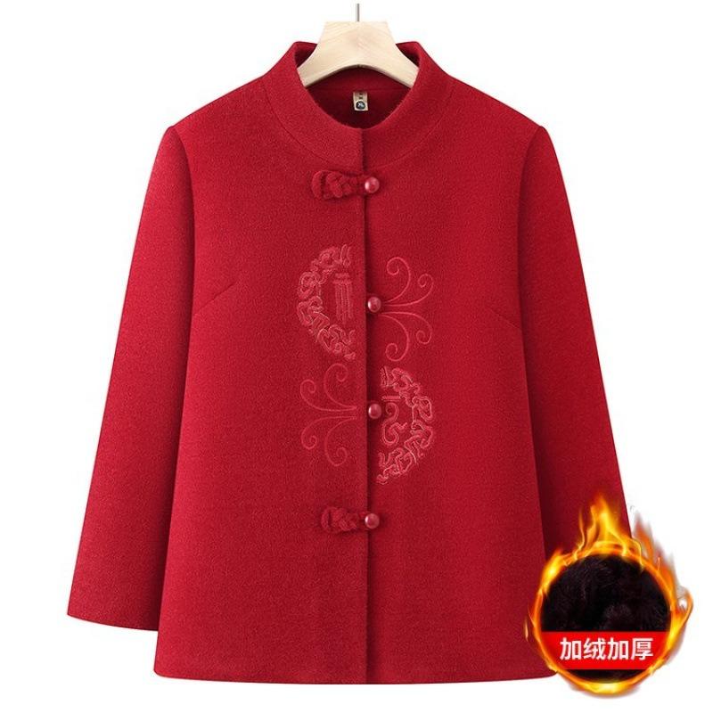 Grandma autumn coat casual new middle-aged elderly autumn and winter top female mother clothes year-old 0 elderly thickened