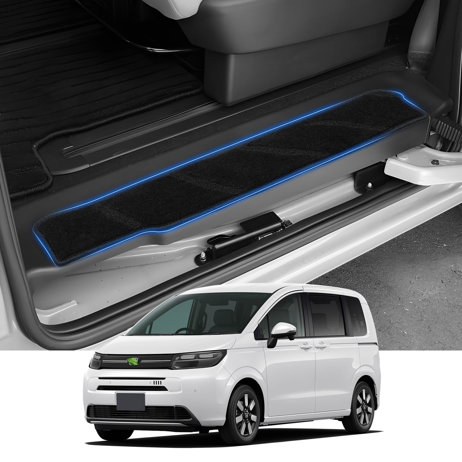 

AUTO SPEC Wave Pattern Floor Mats for Honda Freed GT Series Models June 2024 Door Side Entrance Threshold Covers and Car Interior Easy Protective Full чёрный