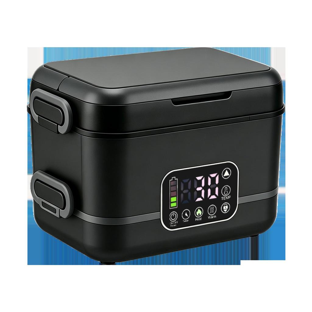Smart Rechargeable Electric Heated Lunch Box - Large Capacity, Insulated, with Timer for Outdoor Camping & Office