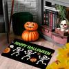 1pc Skull-Themed Halloween Doormat - Halloween Pumpkin Festival Decorative Rug, 1.2 Cm Thick, Machine Washable Polyester, Non-Slip Backing, Large Size