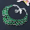 Chrome Diopside Gemstone Handmade 925 Sterling Silver Jewelry Necklace 18" KG-392