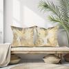 1pc, Short Plush Golden Plated Tropical Leaves Cushion Case For Sofa Bed Garden  Car,Cozy Modern Home Decor Pillowcase ,18x18In,No Pillow Insert