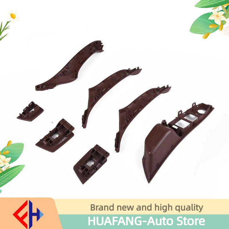 Original Red-Brown LHD Car Interior Inner Door Handle Panel Pull Trim Cover 51417261929/51417261954 For 525d Xdrive, 530d