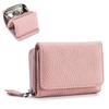 [Yocipa] Genuine leather compact multifunctional Wallet ladies leather tri-fold mini wallet skimming prevention coin purse card holder Coin case small