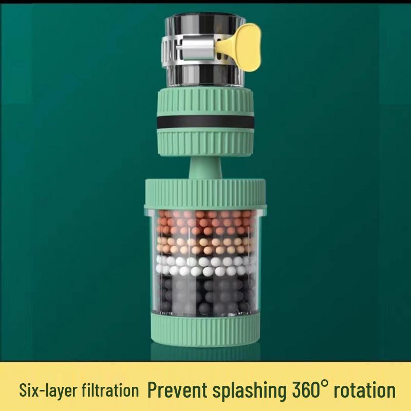 Removable Washable Six-Layer Filter Rotating Kitchen Shower Head