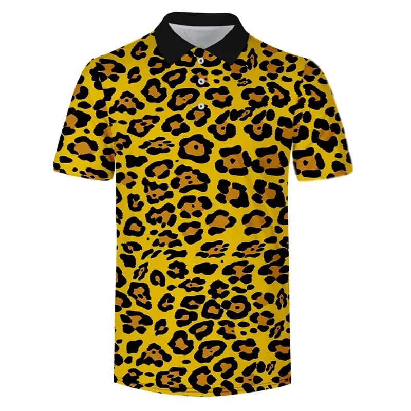 

Summer Men s Fashion Short Sleeve Polo Shirt Colorful Pattern Design 3D Printed Outdoor Wear Comfortable Polyester Fiber 3XL жовтий