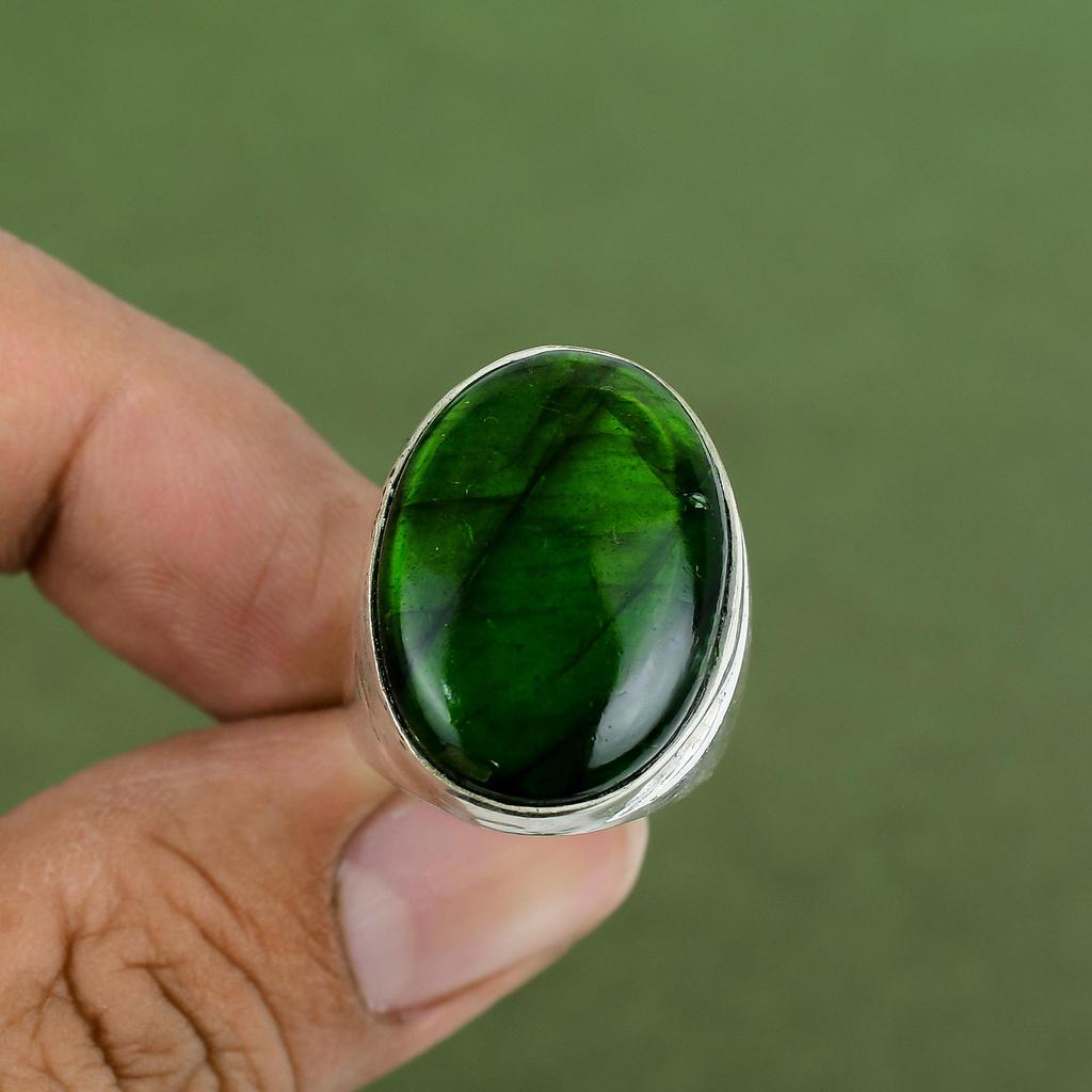Grüner Feuer Labradorit Ring 925 Sterling Silber Ring Edelstein Schmuck Handgefertigt Stilvoller Ring Silberschmuck Für Geschenke Erhältlich In Ringgröße