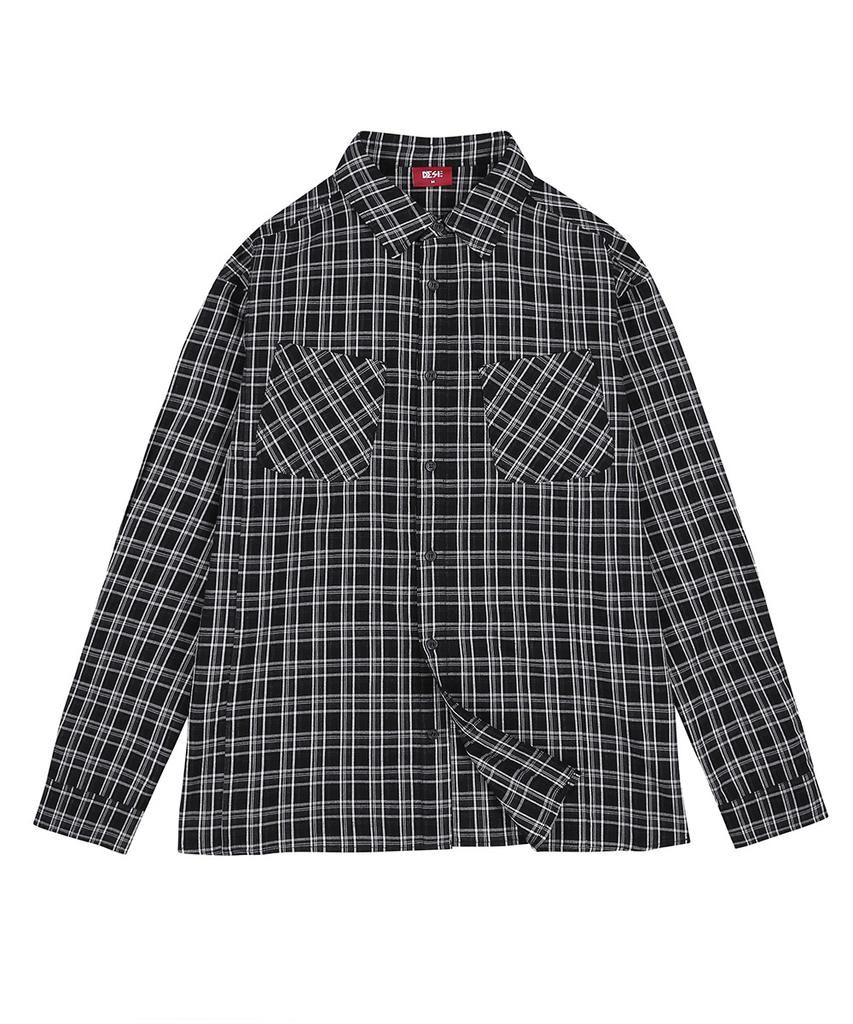 Desiledeu Cutout Check Shirt-Fask5402B03