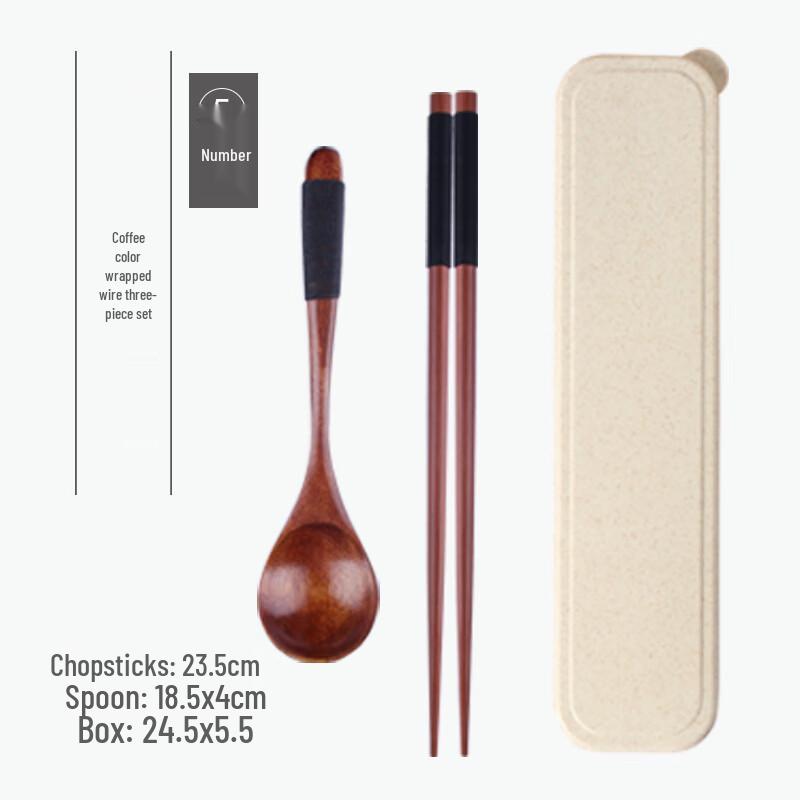 Eco-Friendly Portable Carved Wooden Chopsticks & Spoon Set