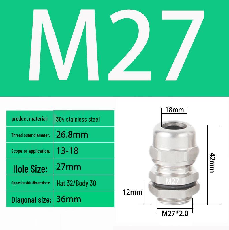 M Series Waterproof Stainless Steel Explosion-Proof Cable Gland and Sealing Connector
