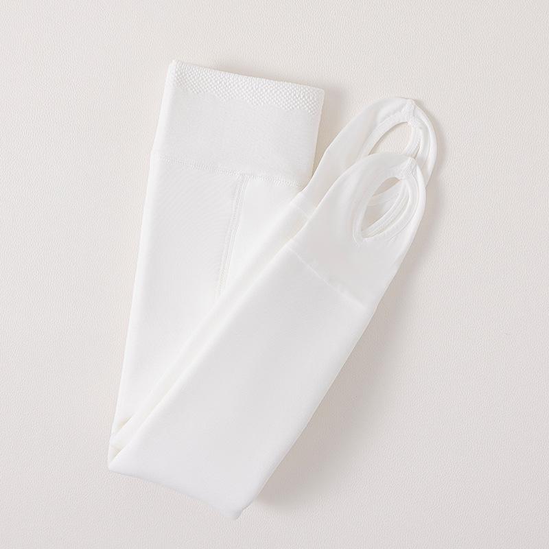 Barnens Vår & Höst Vita Fleece Dansleggings och Strumpor