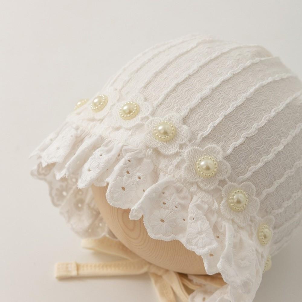 Breathable Cotton Ear Protection Fetal Cap Ruffle Baby Bonnet Bonnet 2-24Month Infant