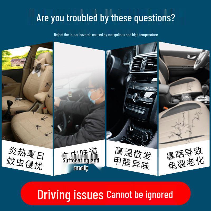 Mosquito-Proof Car Sunshade: Heat-Insulating Window Curtain for Sun Protection & Privacy, Sedan/SUV.