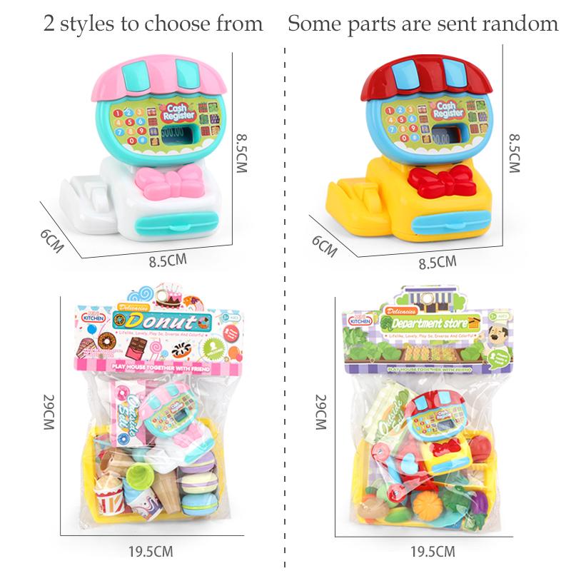 Kassenspielzeug Spielrechner Bargeld, Spielgeld Eis Gemüse Elektronischer Rechner Realistisch für Kinder ab 3 Jahren