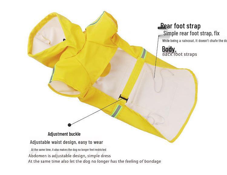 Waterproof Raincoat with Reflective Strips for Large Dogs (Golden Retriever, Samoyed)