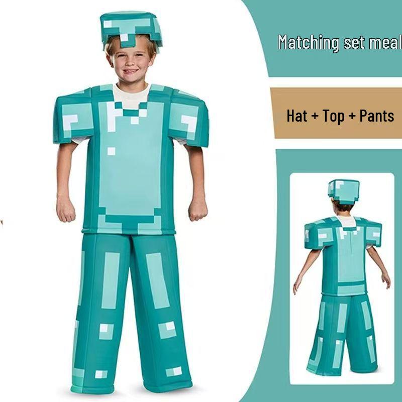 Halloweenský Minecraft Diamantové brnění Cosplay Kostým pro Děti