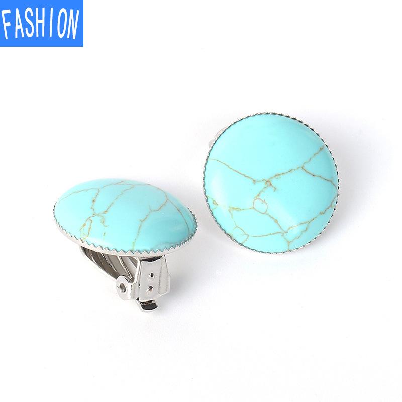 

Европейские и американские популярные серьги, женские серьги с пирсингом, персонализированные серьги с натуральными полудрагоценными камнями, летние пляжные украшения turquoise green