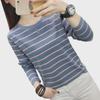 Women's Long-Sleeve Striped Cotton Top - Loose Fit, Belly-Covering, Ideal for Spring and Autumn Layering