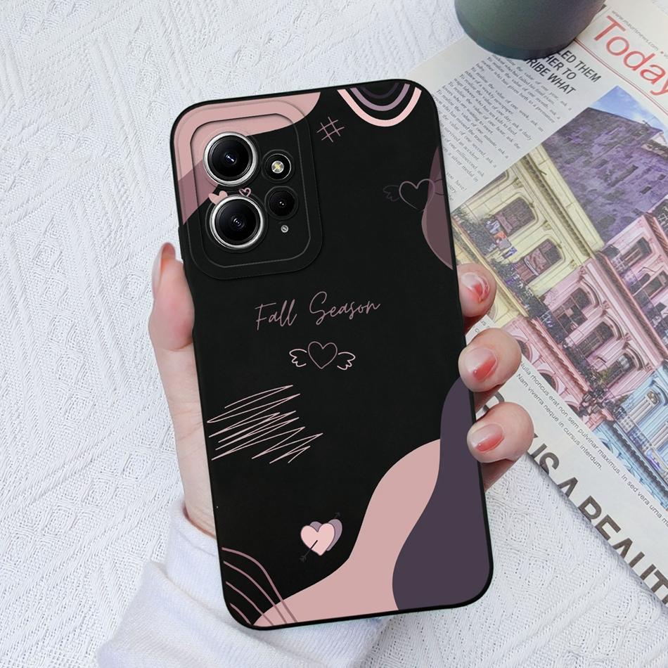 Case For Xiaomi Redmi Note 12 12S 4G 5G Patterned Full Protection Soft Liquid Silicone Cartoon Cover For Redmi Note 12 S Funda