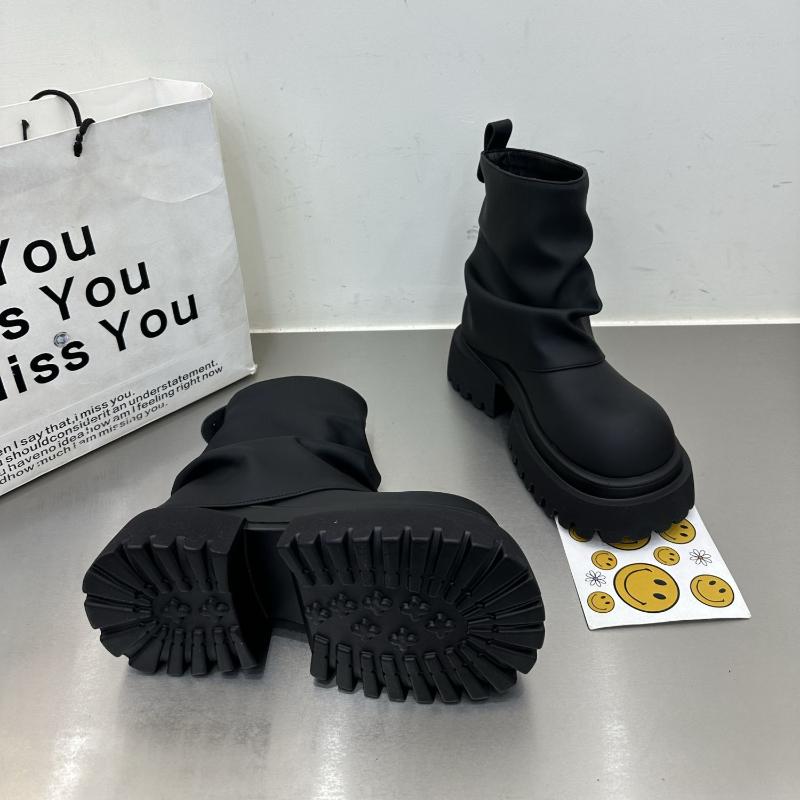 New Style Work Boots for Spring and Autumn Non-slip Wear-resistant Women Short Boots Thick-soled Zippered Mid-tube Women's Boots