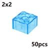 MOC Transparent Thick Building Blocks Figures 1x1 1x2 2x2 2x4 Dots Clear Brick Compatible Brand Educational Creative Toy for Kid