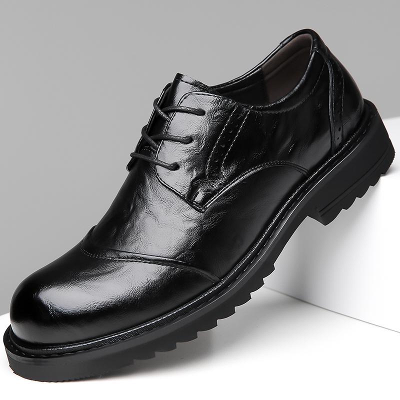 

Популярная мода 2025 прямые продажи мужская обувь деловая обувь с большой головой кожаная обувь из натуральной кожи модная универсальная британская кожаная обувь 44