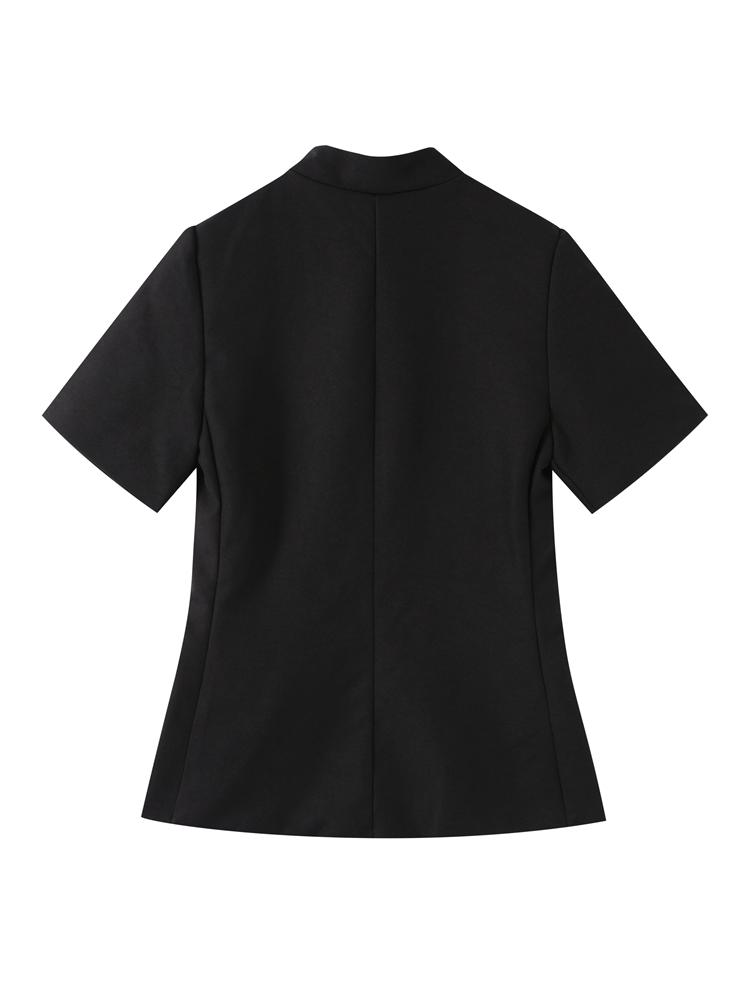 Damen Brustrevers Stehkragen Kurzarm Anzugoberteil Damen Modische Vielseitige Jacke und Hemd 2026 Neues Modell
