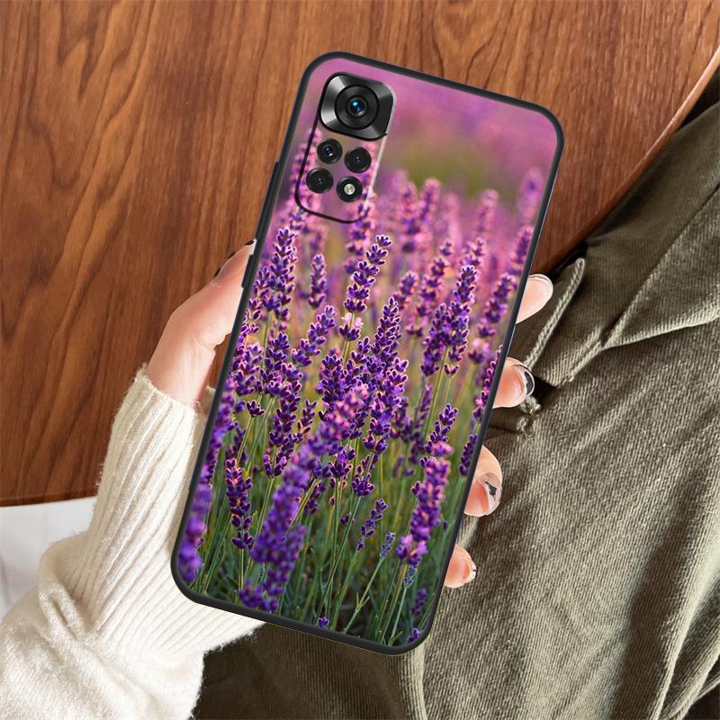 Lavender Purple Flowers Case For Xiaomi Redmi Note 14 13 12 11 10 9 15 Pro Plus Redmi 15 15C 13 10C 12C 13C 14C Cover