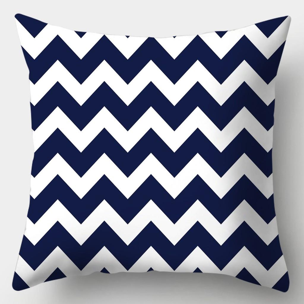 Creative Blue Collection Pillowcase Square Sofa Pillowcase Striped Plaid Cushion Cover
