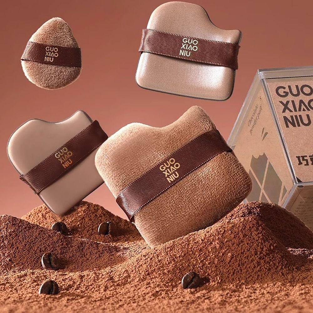 6pcs Mini Makeup Sponge Chocolate Color Powder Puff Professional Cushion Puff  Daily Makeup