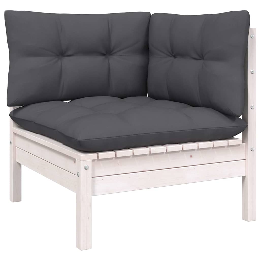 vidaXL 2-Sitzer-Gartensofa mit Anthrazit Kissen Massivholz Kiefer