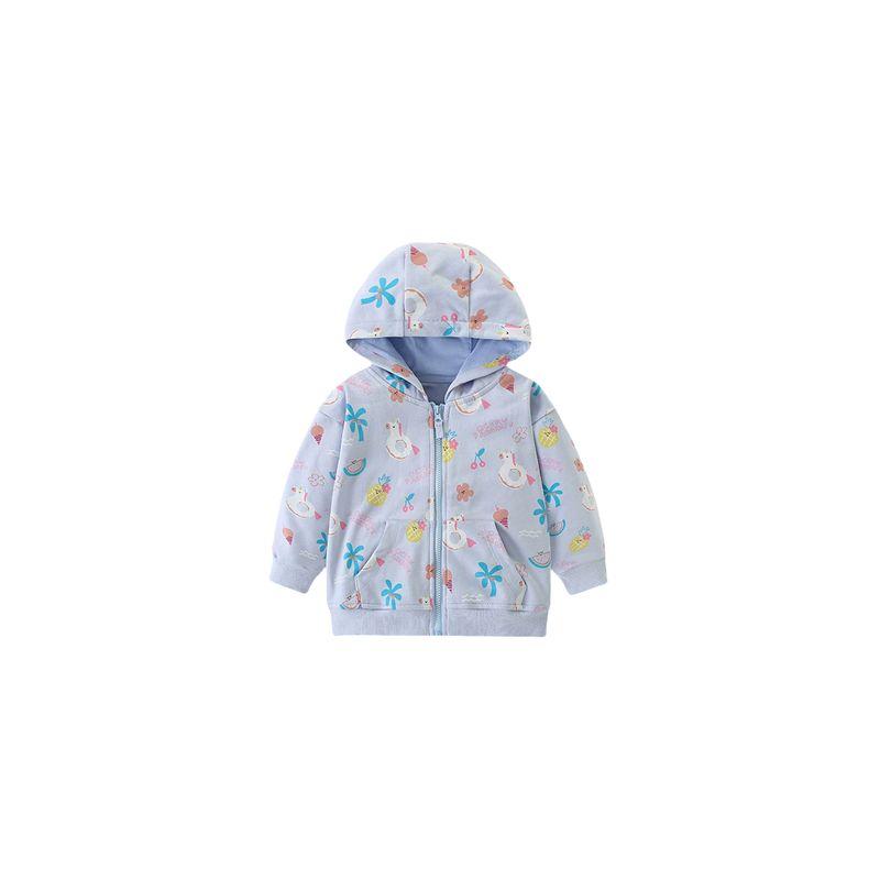 Long-Sleeved Coat for Children Spring and Autumn Fashion Children Casual Print Zipper Hoodle Children s Cardigan Tops 9909 140