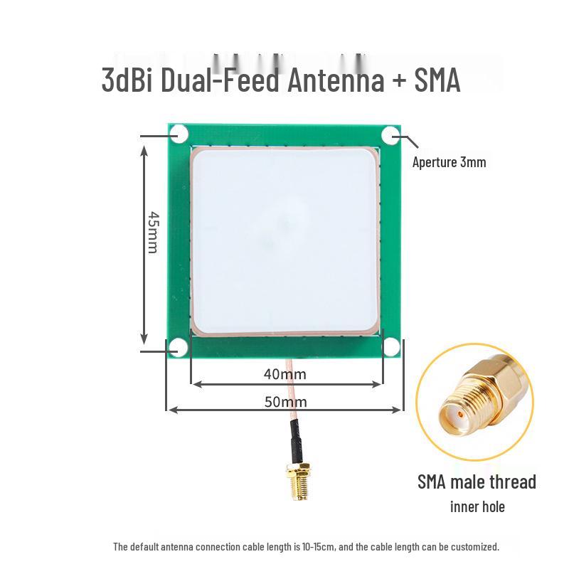 915MHz Dual-Feed RFID Ceramic Antenna, 3dBi UHF, SMA/IPEX/MMCX Connectors