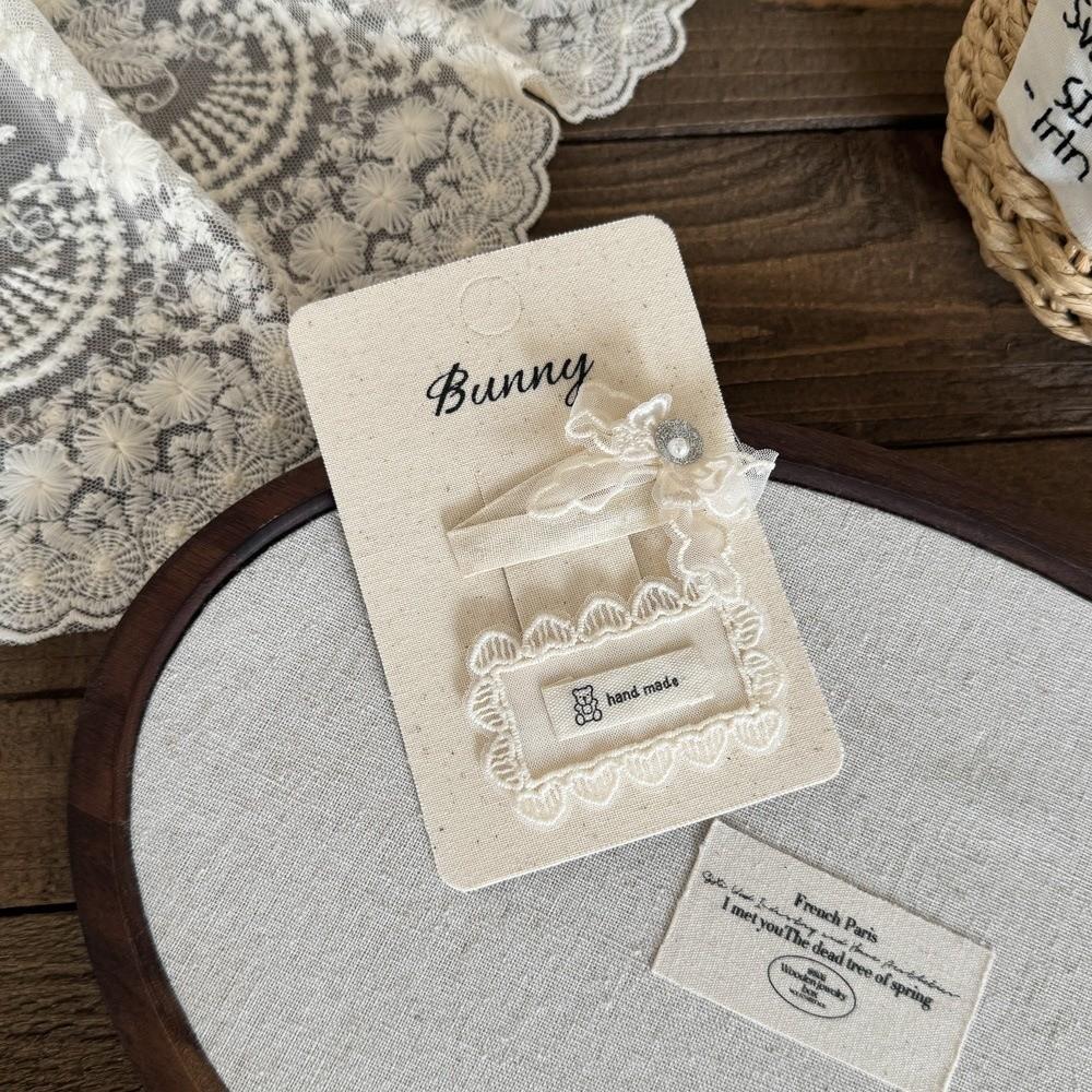 Cute Milk Apricot Lace Hair Clip Hair Accessories Headwear Kids Hairpins Handmade Bow Barrettes